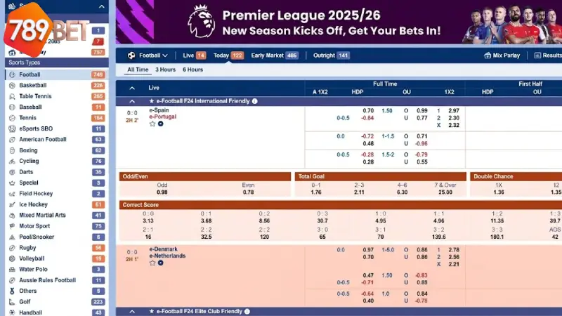 Popular Betting Types at Sports 789BET